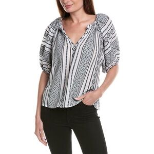 NWT Velvet by Graham and Spencer Kimmy Boho Raglan Puff Short Sleeve Top Size XS